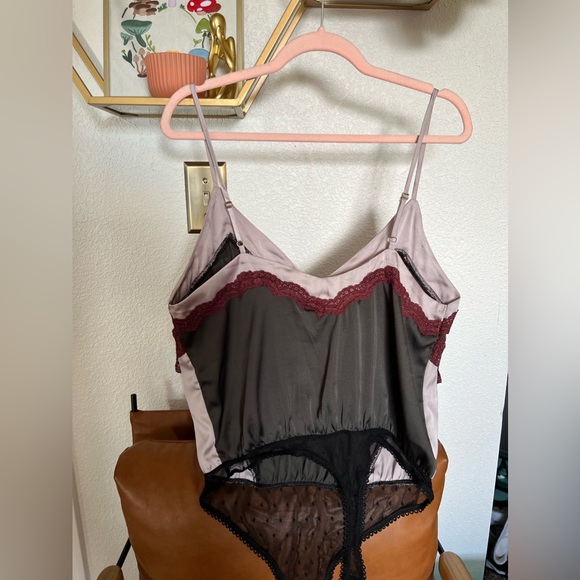 Free People Intimately Wish Me Luck Satin Lace Bodysuit - Picture 2 of 3